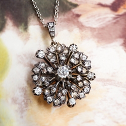 Antique Diamond Pendant Necklace 1.67ct t.w. Circa 1880's Diamond ...