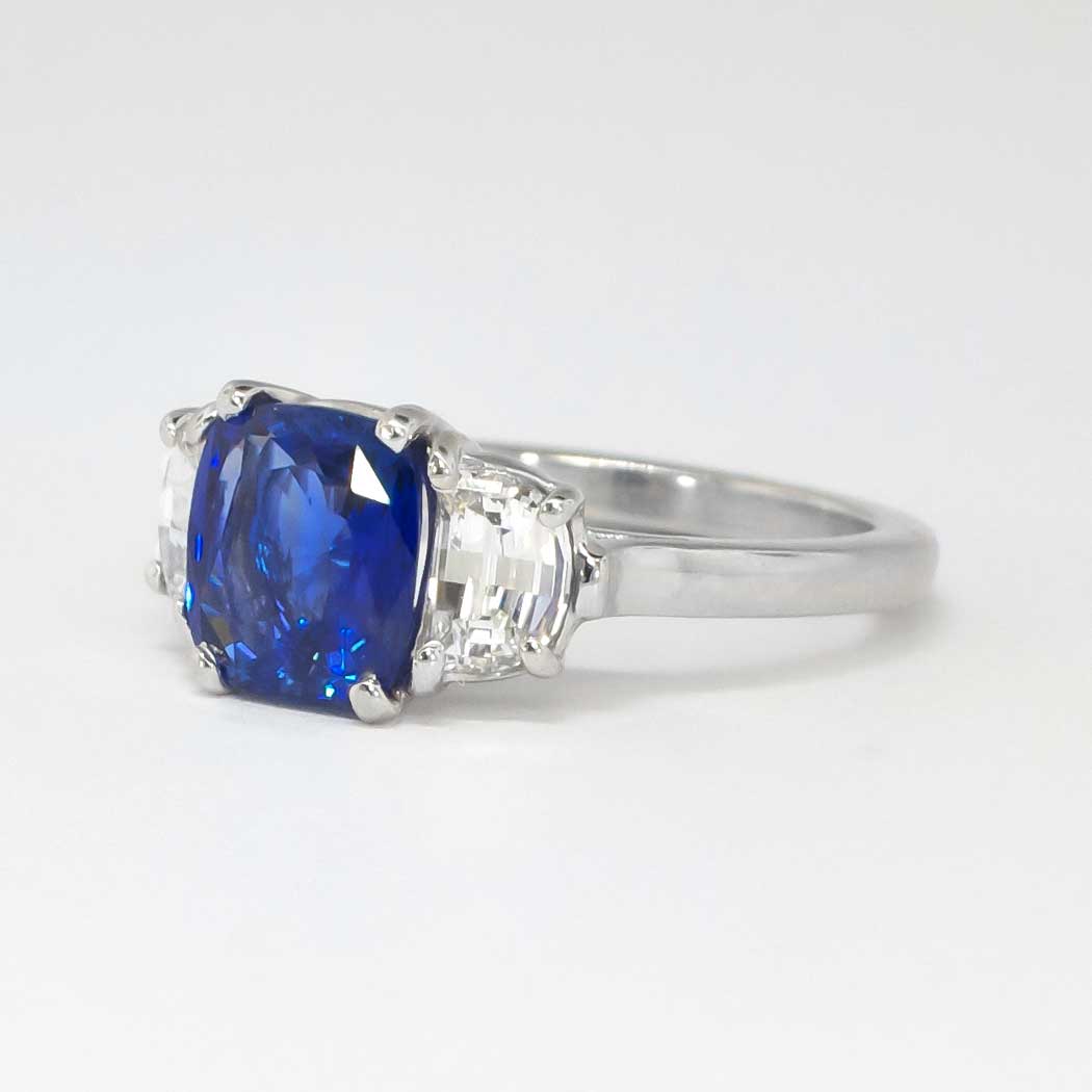 Extraordinary Estate 3.03ct t.w. Cushion Sapphire & Cadillac Diamond ...