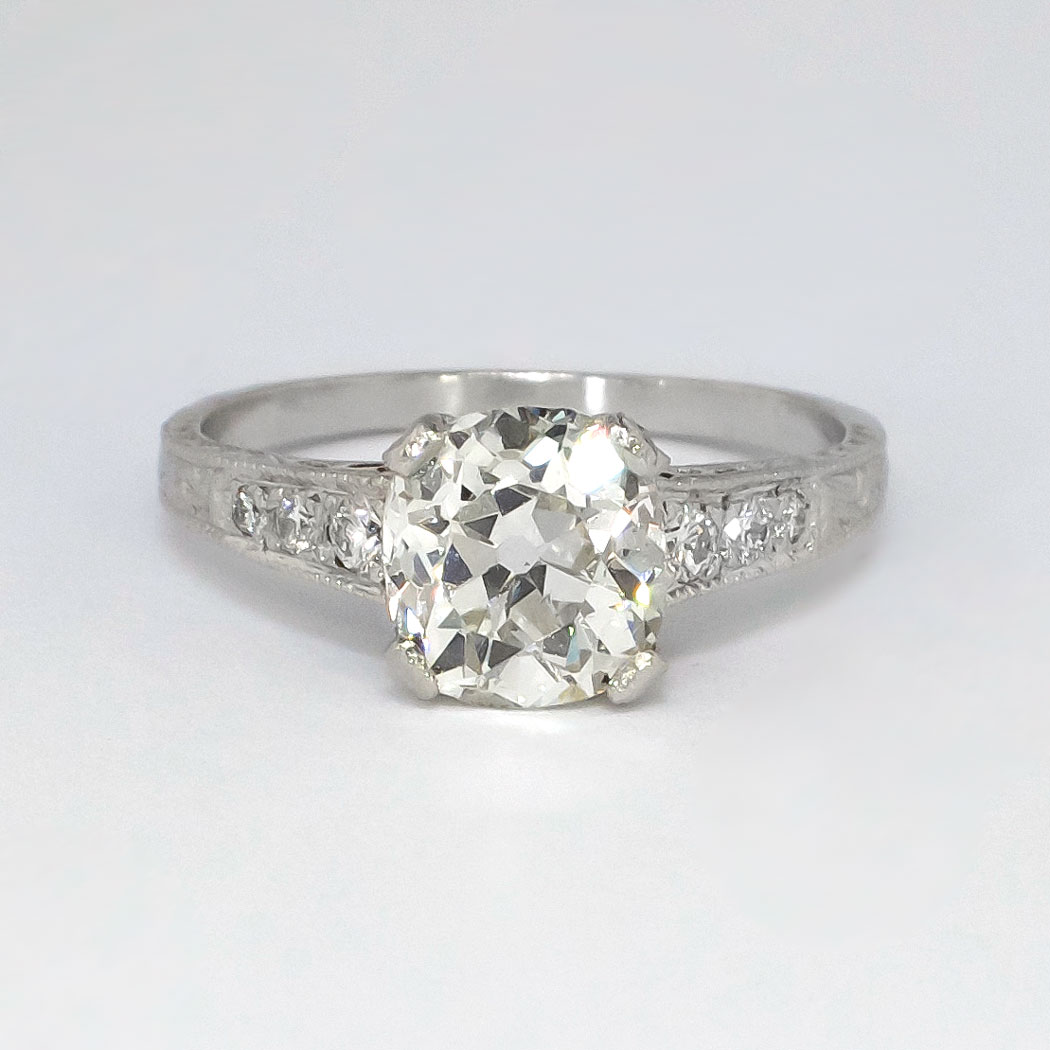 Gorgeous 2.07ct t.w. Old European Cushion Cut Diamond Filigree ...