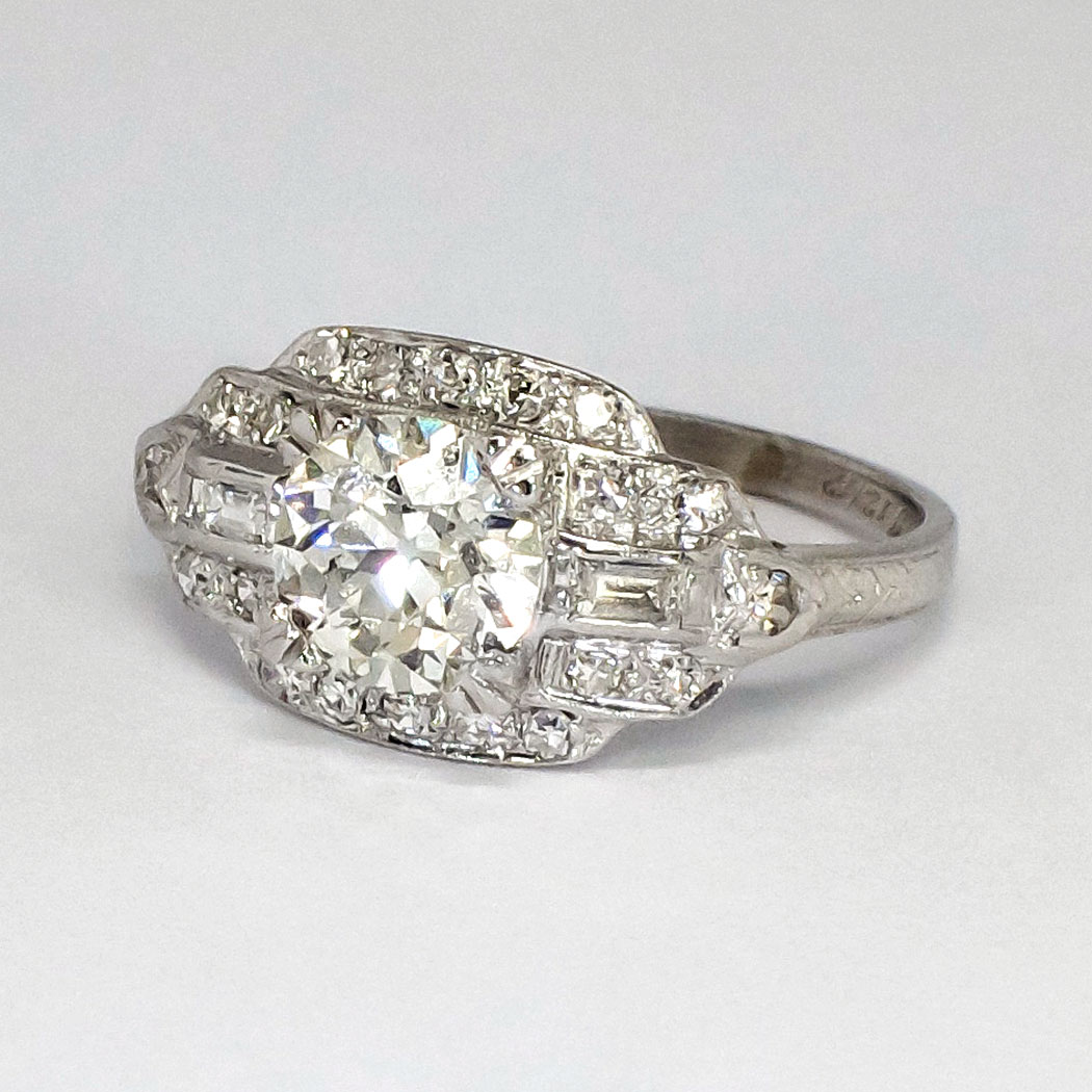 Art Deco Sensational 1930's 1.56ct t.w. Old European Cut Diamond ...