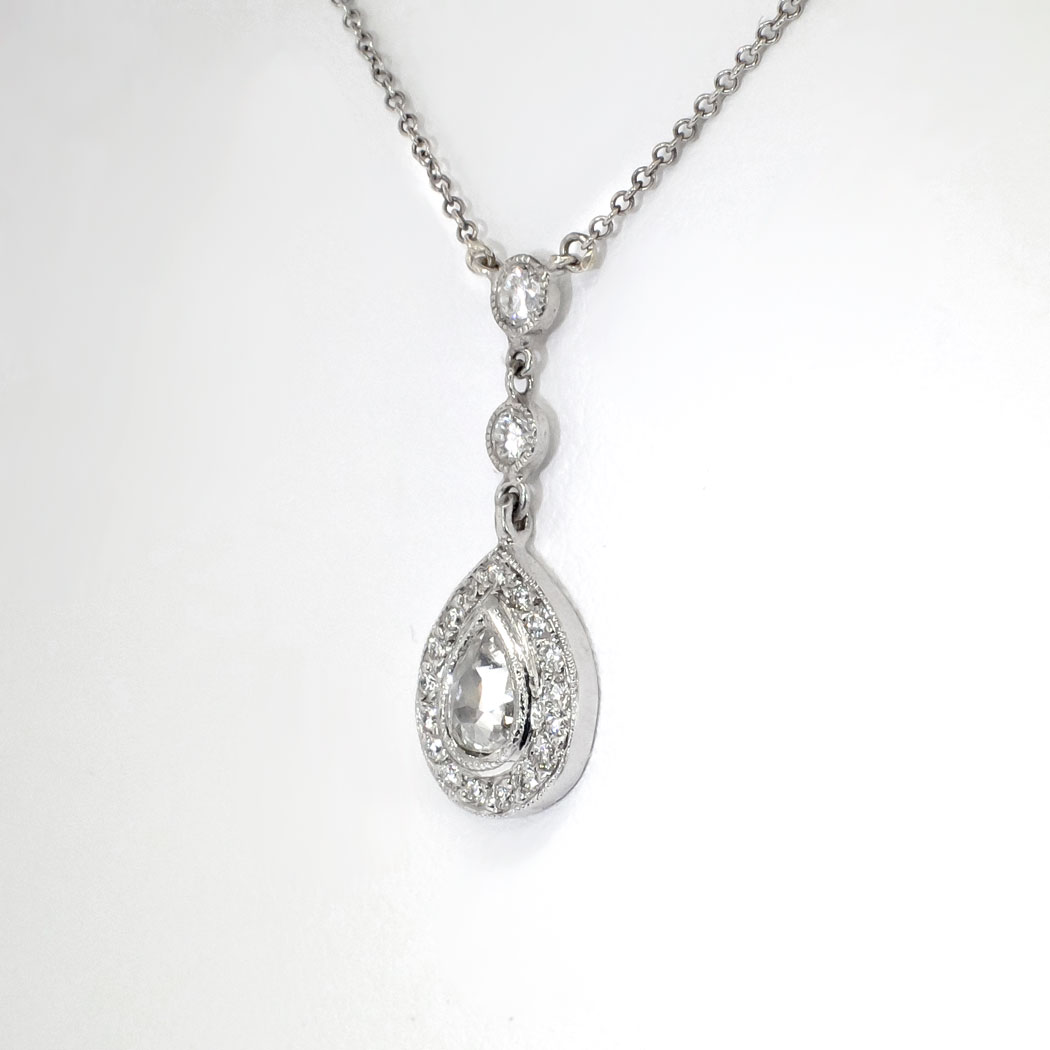 Romantic Estate .60ct t.w. Rose Cut Diamond Pendant 14k | Antique ...