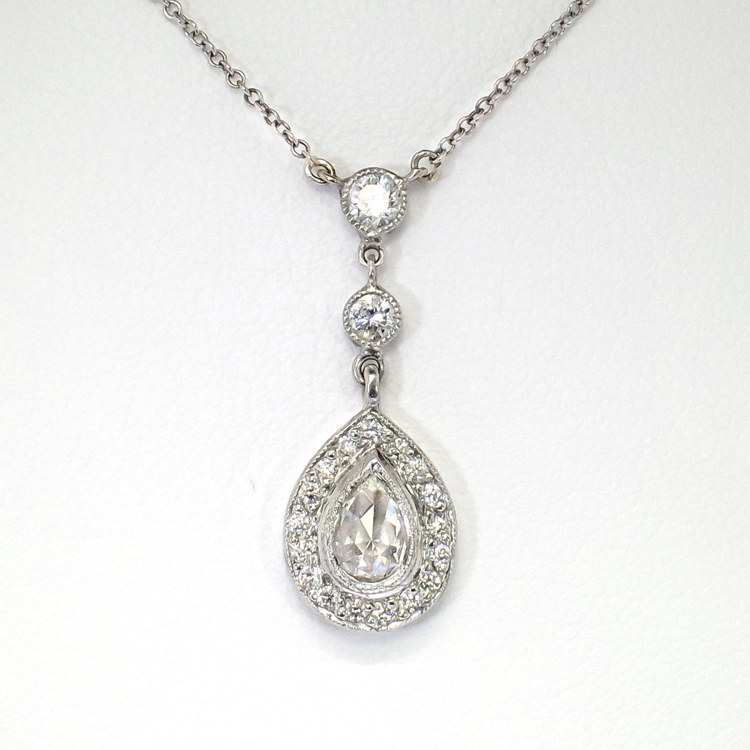 Romantic Estate .60ct t.w. Rose Cut Diamond Pendant 14k | Antique ...