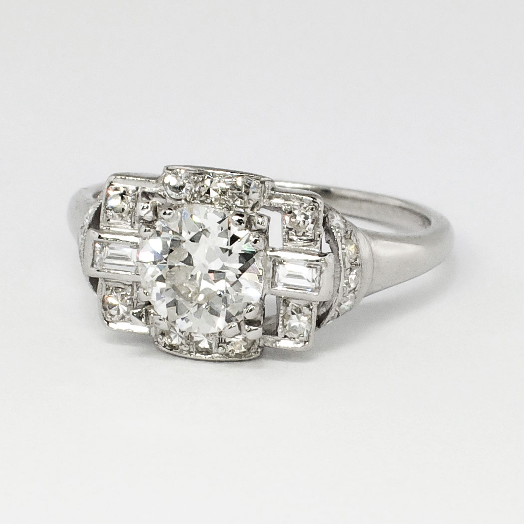 Art Deco 1.07ct t.w. Old European Cut Mixed Cut Diamond 1930's ...