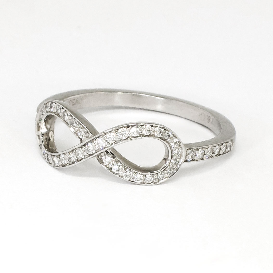 Estate Tiffany & Co. Infinity Diamond Ring Platinum Promise Wedding ...