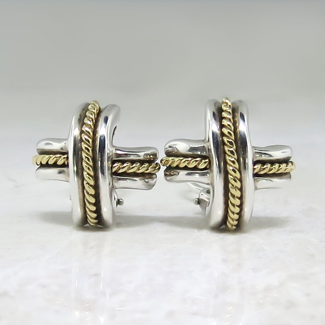 TIFFANY & CO. Schlumberger Vintage X Earrings in 18K 18k yellow gold Golden  Metallic Metal ref.932606 - Joli Closet