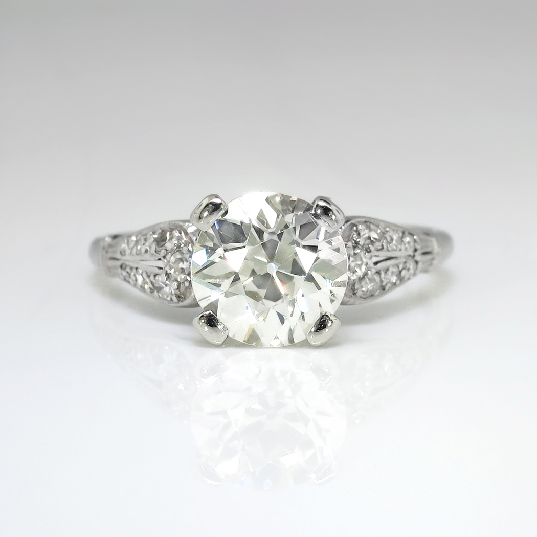 Charming 1.92ct t.w. Old European Cushion Cut Diamond Filigree ...