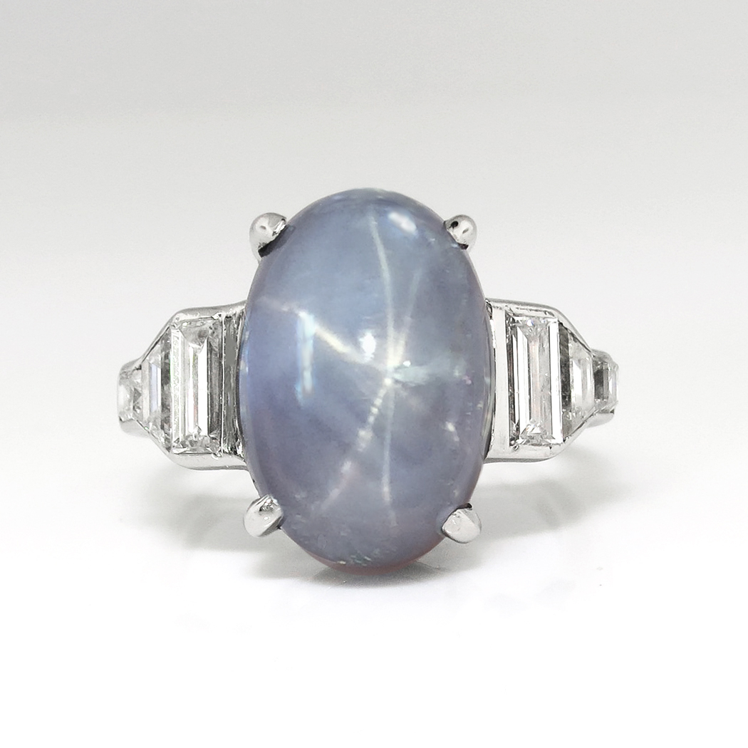 Vintage Star Sapphire Ring Lavender Blue Gray Purple Star Sapphire ...