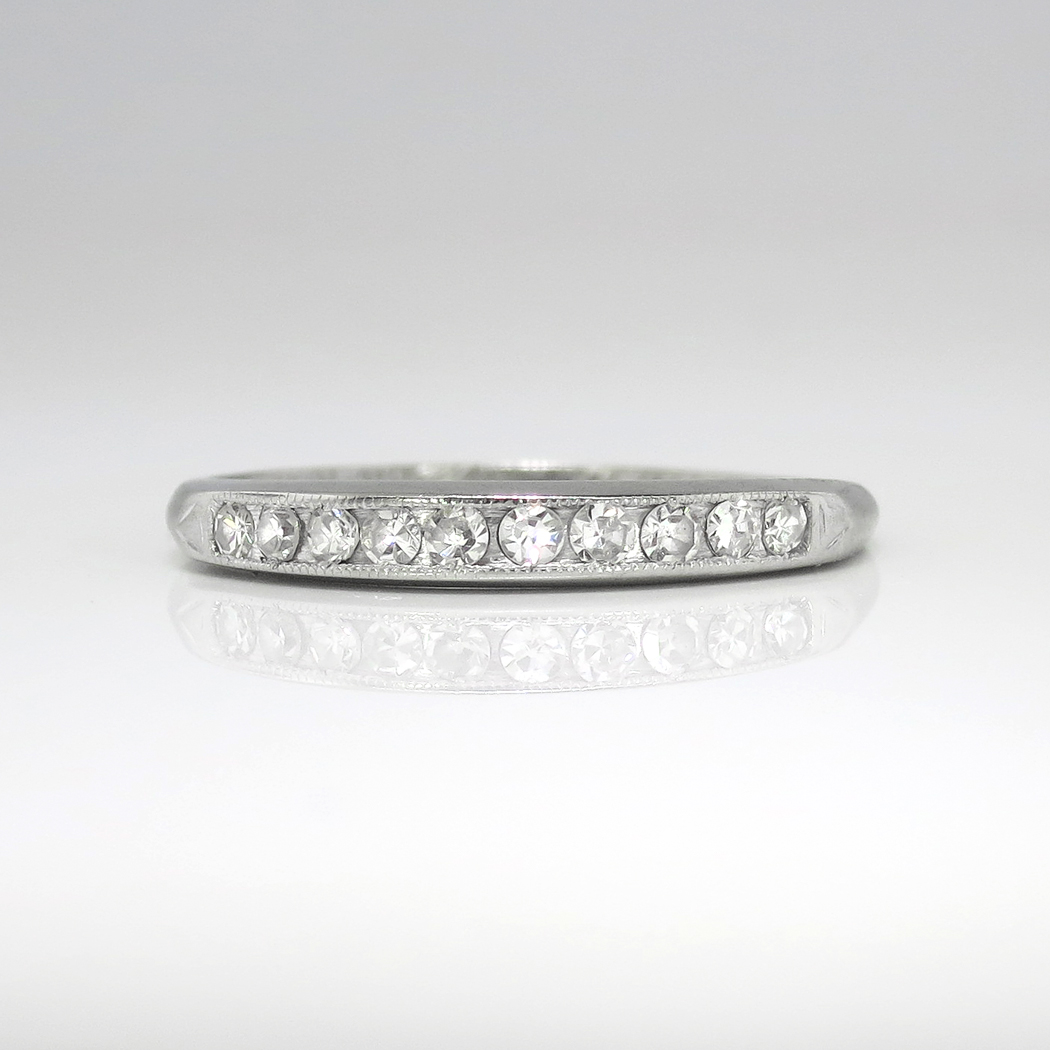 Art Deco 1930's Band Bristol .20ct t.w. Ten Diamond Vintage Wedding ...