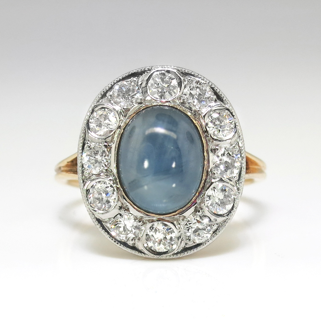 Vintage 1940's Star Sapphire Diamond Anniversary Cocktail Engagement ...