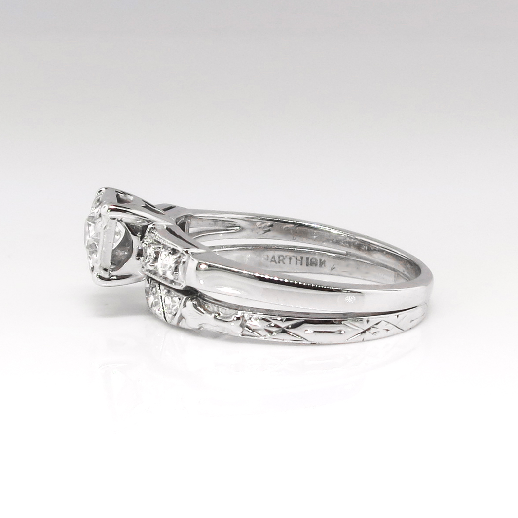 Vintage Retro 1940's .41ct t.w. Jabel Barth Diamond Engagement Ring ...