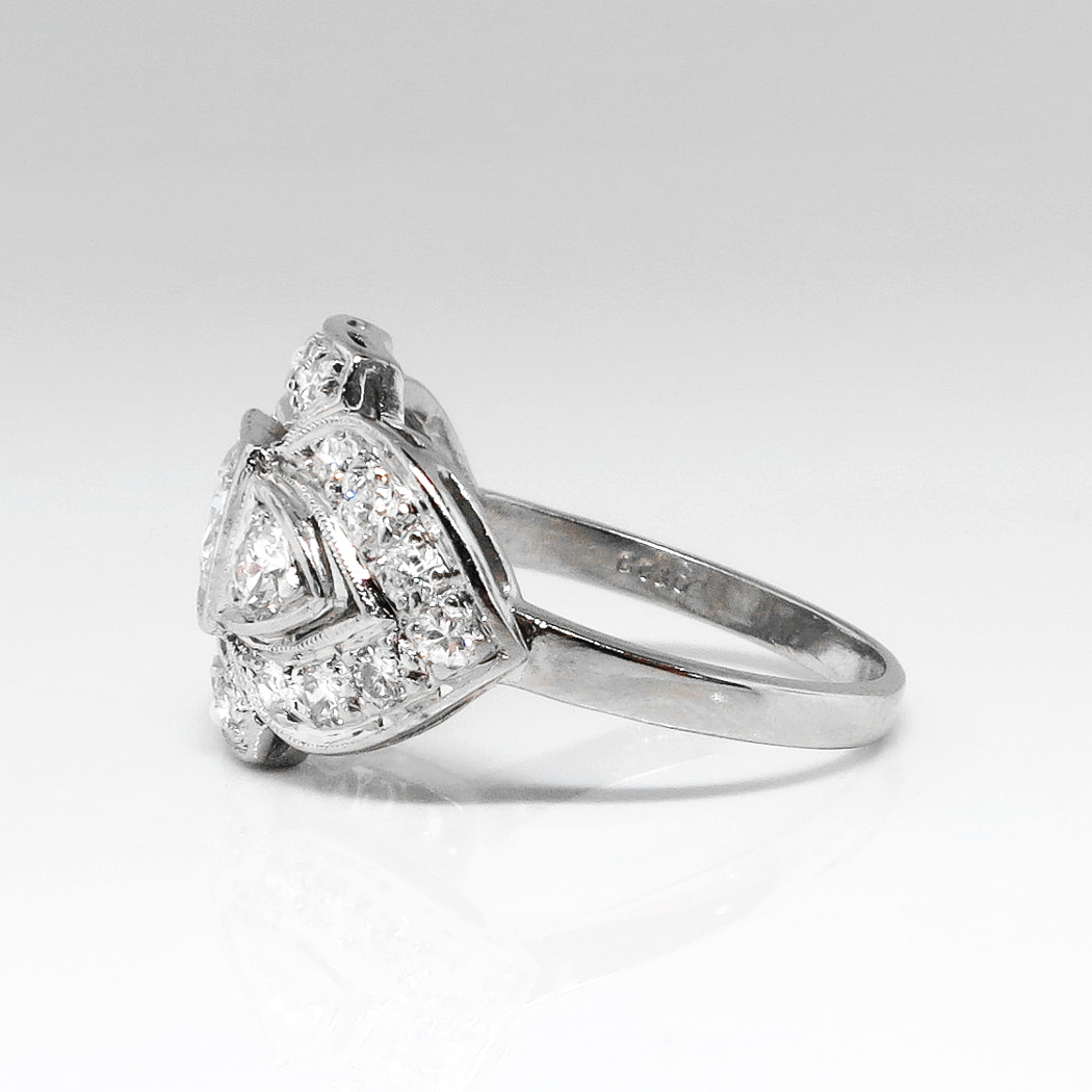 Art Deco Vintage 1930's Old Transitional Cut Diamond Engagement ...