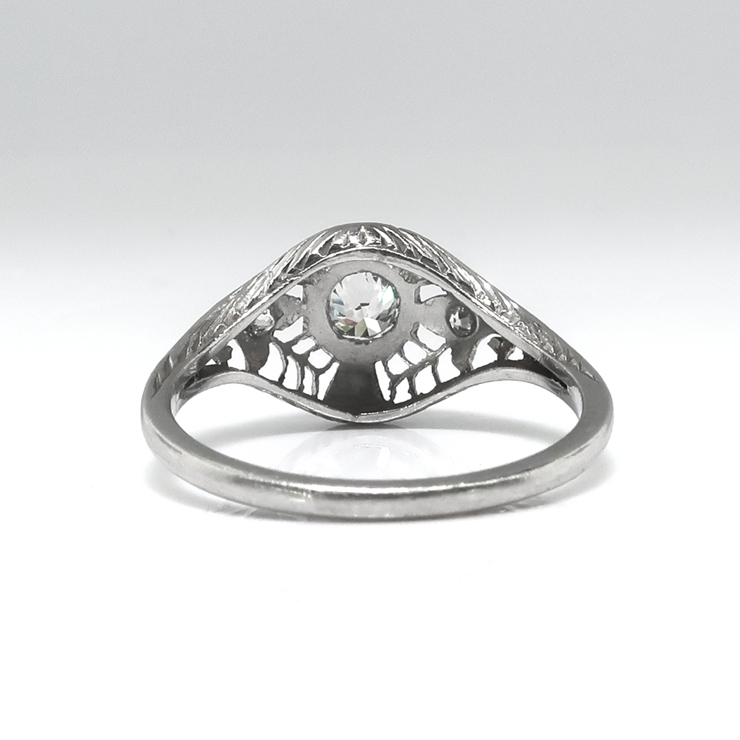 Art Deco Vintage 1930's Old European Cut Diamond Engagement Wedding ...
