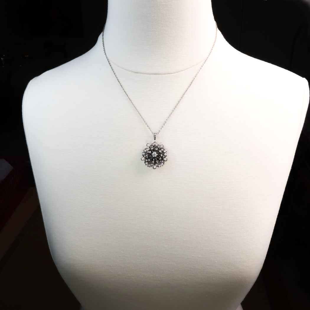 Antique Diamond Pendant Necklace 1.67ct t.w. Circa 1880's Diamond ...