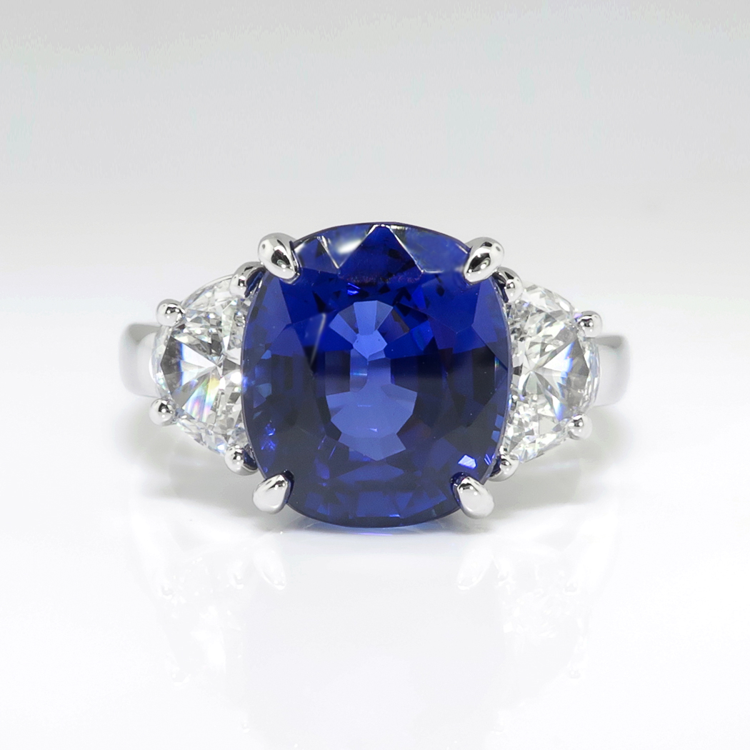 Vintage Sapphire Diamond Ring 6.61ct t.w. Estate Blue Sapphire & Half ...