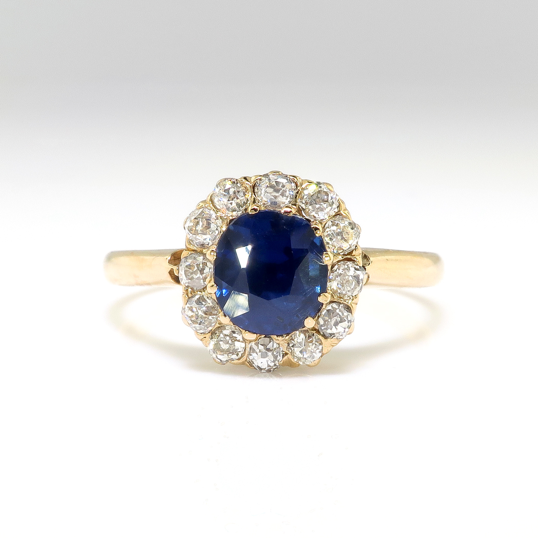 Antique Victorian Sapphire Ring Circa 1880's Natural Violet Blue ...