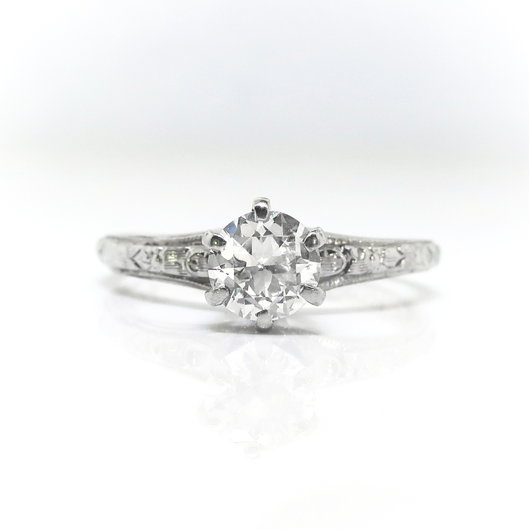 Art Deco Belais Engagement Ring Circa 1930's .45ct Old European Cut ...