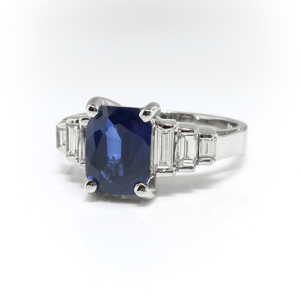 Sapphire Diamond Engagement Ring Estate Levian 2.30ct t.w. Cocktail ...