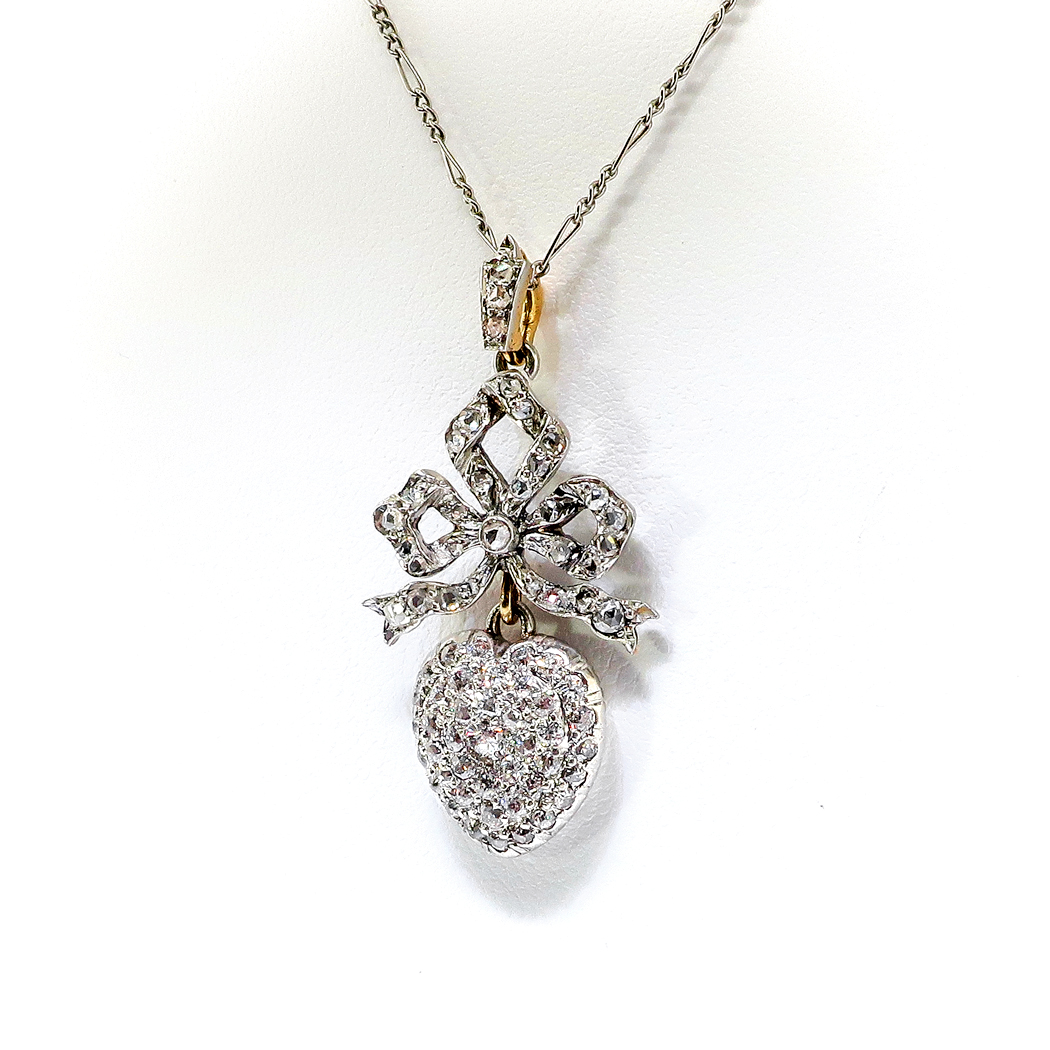 Early Georgian Rose Diamond Heart Pendant – Butter Lane Antiques