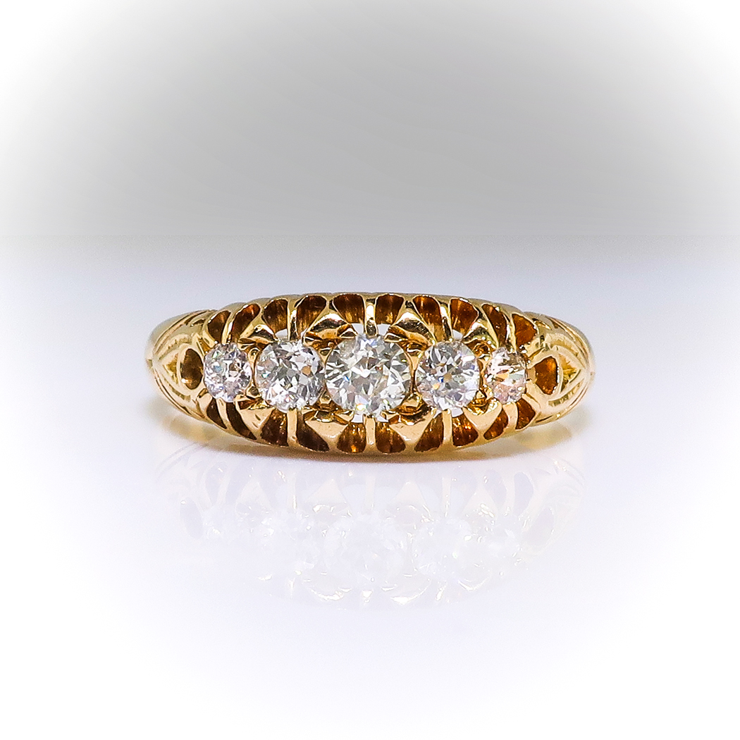 Antique Diamond Wedding Band Circa 1902 .39ct t.w. Old European Cut ...