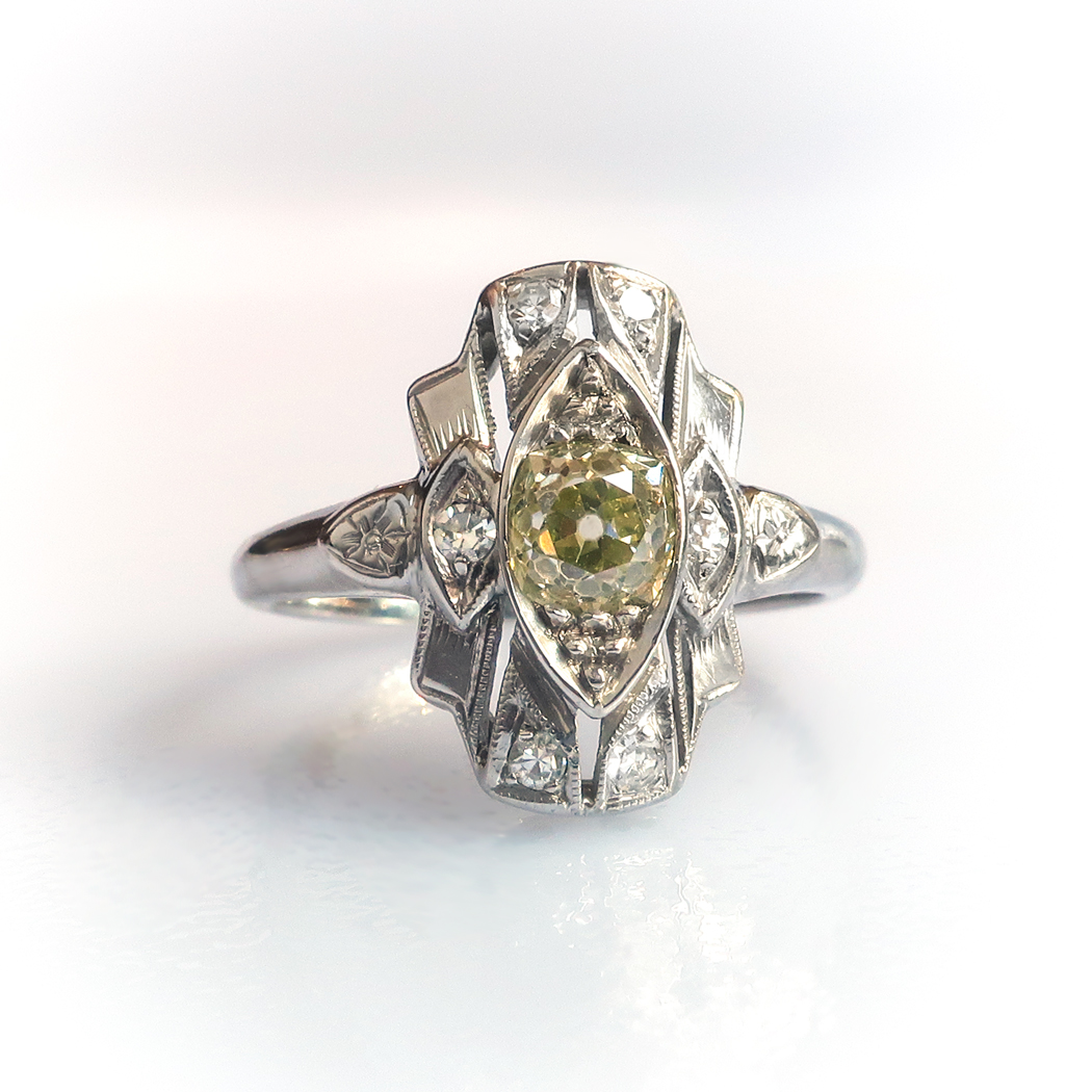 Antique Diamond Cocktail Ring  Circa 1920 s  76ct tw Old 