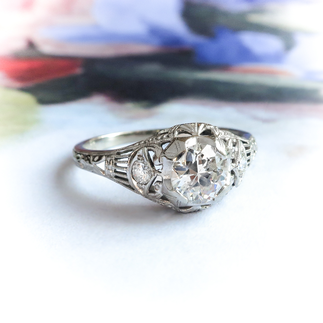 Orange Blossom Diamond Engagement Ring