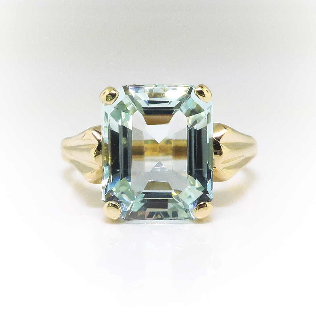Vintage Emerald Cut Aquamarine Ring Circa 1940's Vintage 5.85ct ...