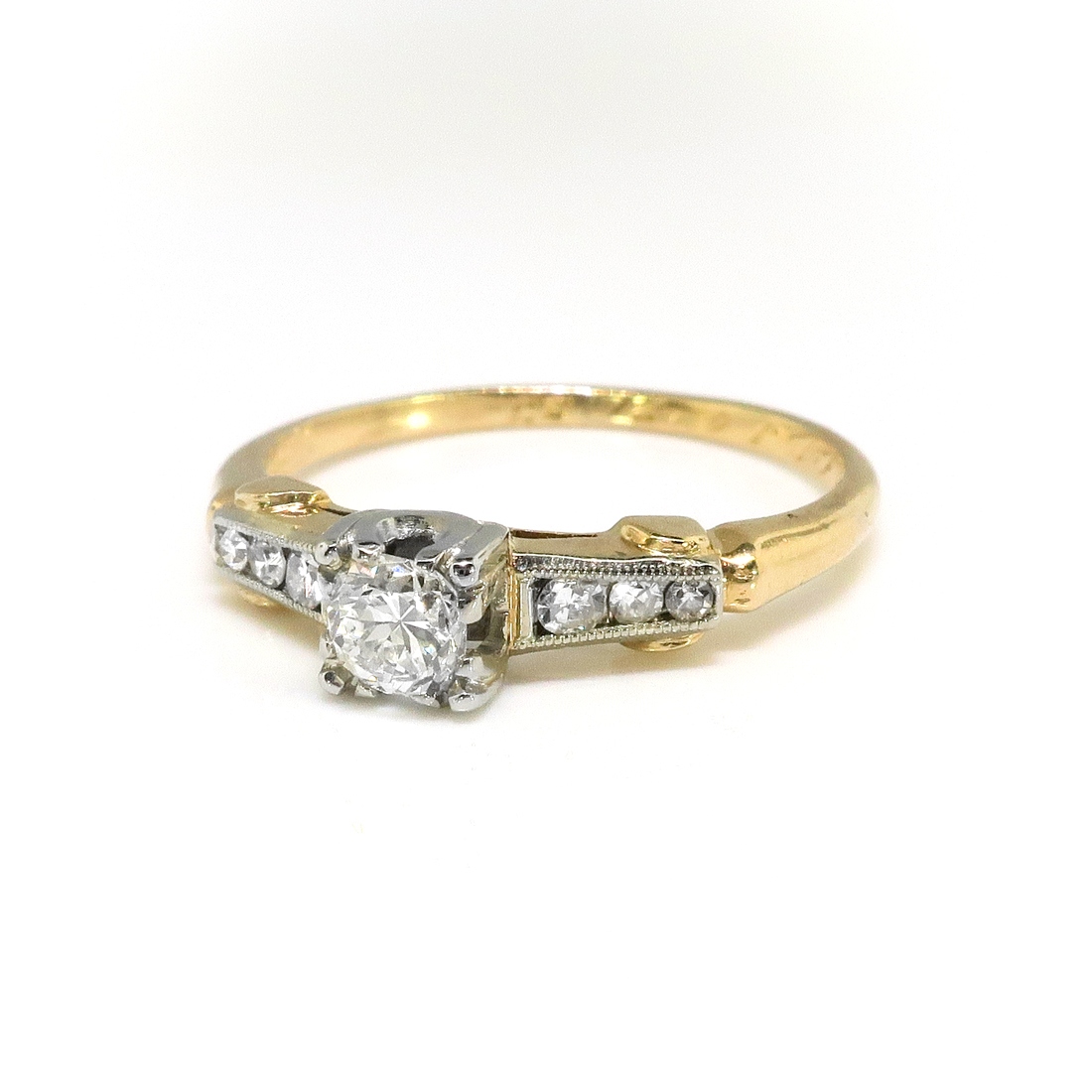 Antique Diamond Engagement Ring Edwardian 1923 .31ct t.w. Vintage ...