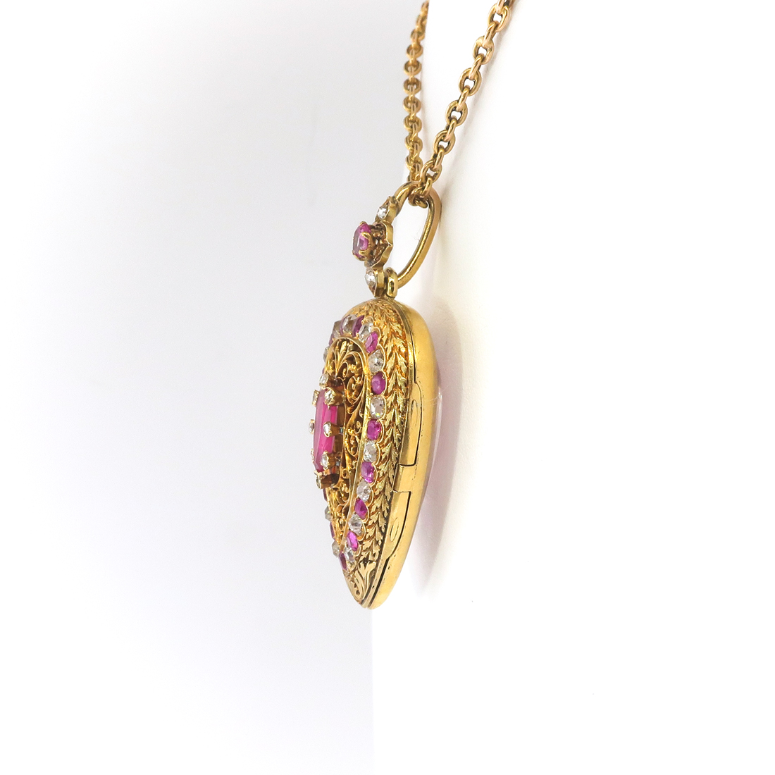 Estate Victorian Gold Filled Monogram Locket Charm Pendant Necklace - Ruby  Lane