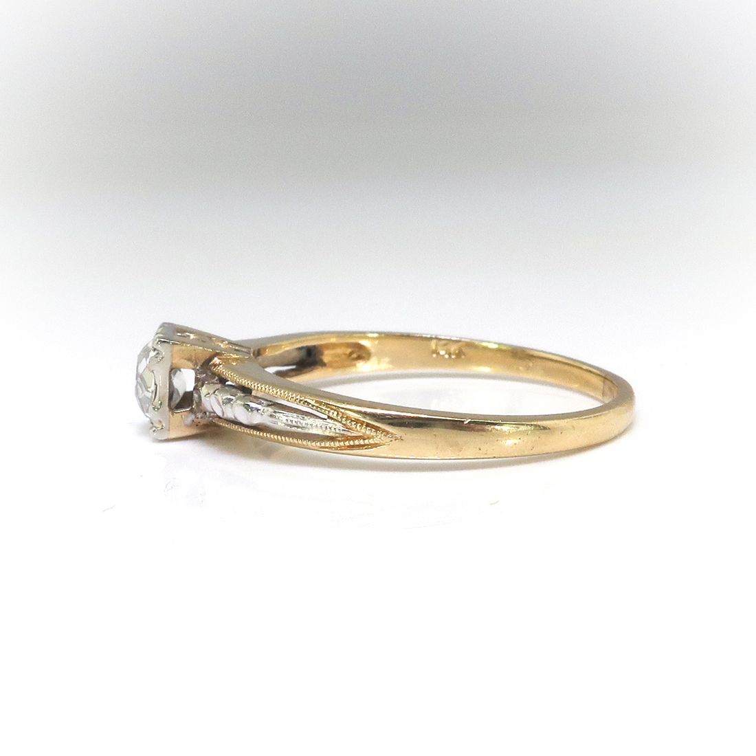 Antique Diamond Solitaire Ring Art Nouveau 1900's .30ct Old European ...