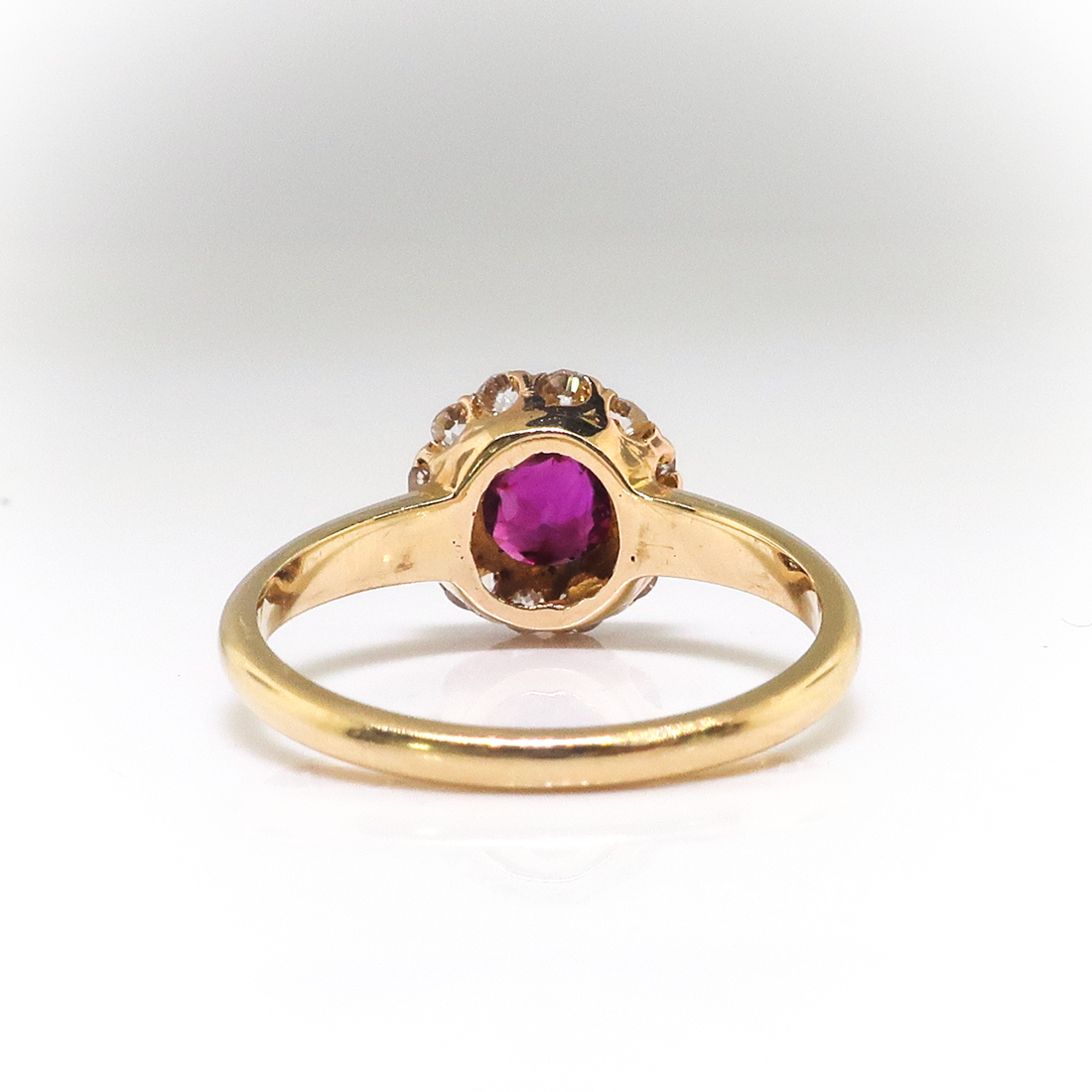 Edwardian Ruby Diamond Ring Antique 1920's 1.05ct t.w. Old European Cut ...