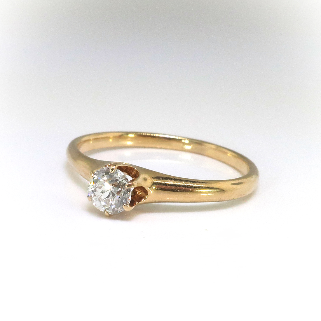 Antique Diamond Engagement Ring Victorian 1890's .33ct Old European Cut ...