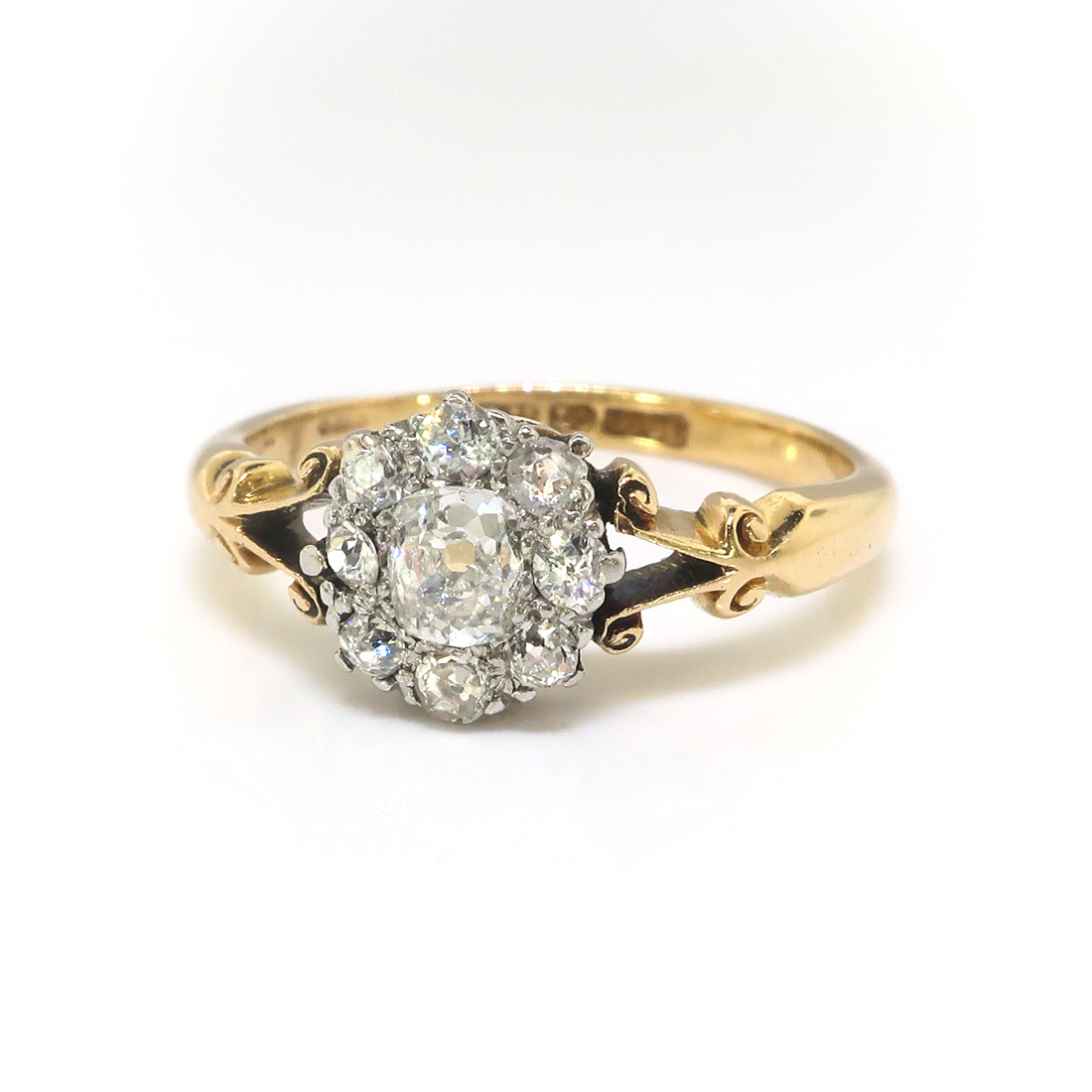 Antique Victorian Diamond Daisy Engagement or Right Hand Ring 18CT ...
