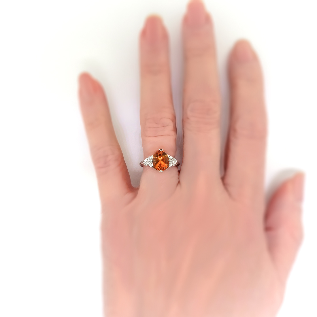 Vintage Citrine Diamond Ring Art Deco 1.78 ct t.w. Oval Citrine Three ...