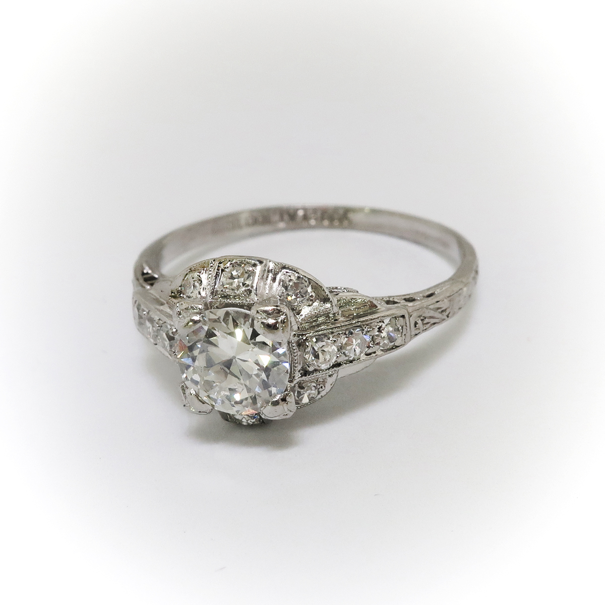 Art Deco Engagement Ring Vintage 1930's .73ct t.w. Transitional Cut ...