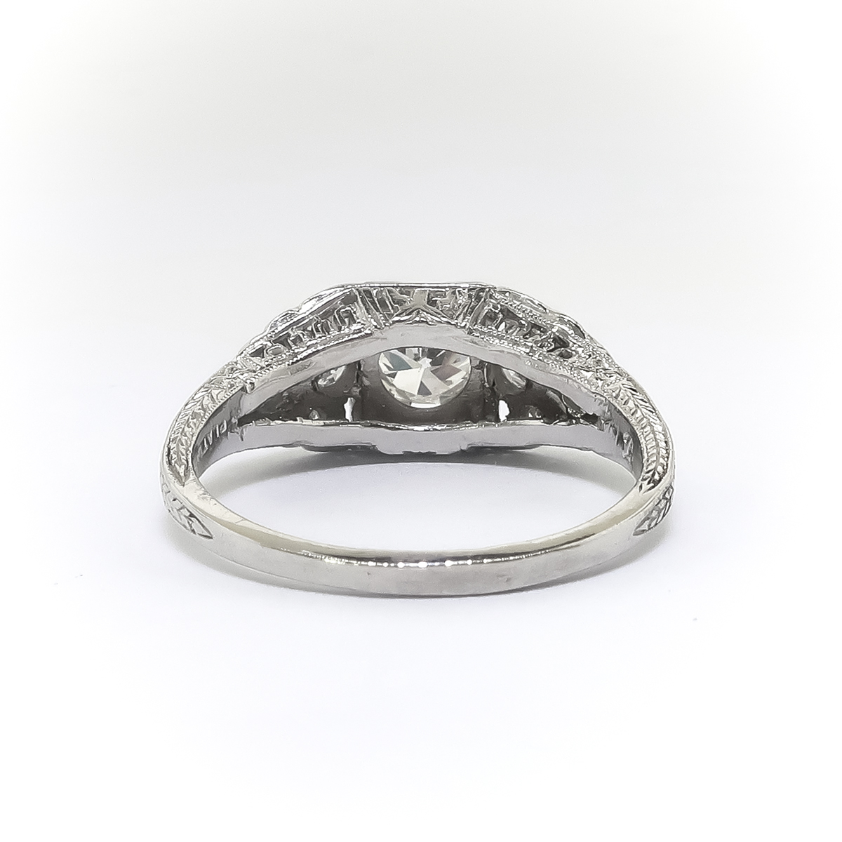 Art Deco 9 Diamond Engagement Ring Platinum | Antique Vintage Estate ...