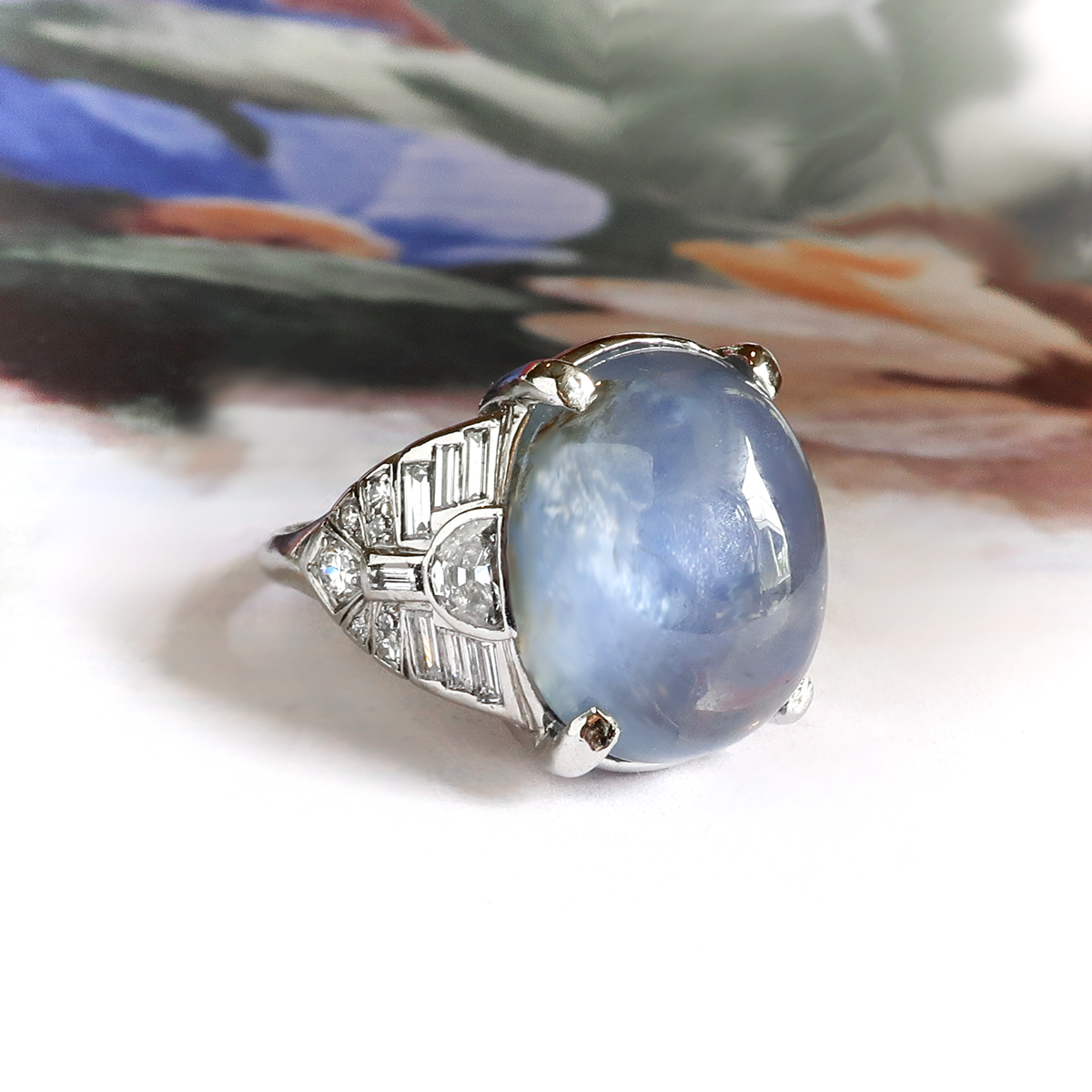 Art deco sale star sapphire ring