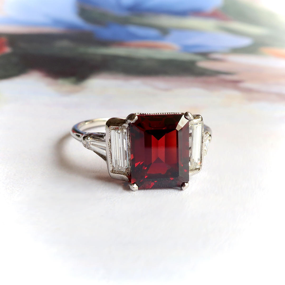 Garnet on sale baguette ring