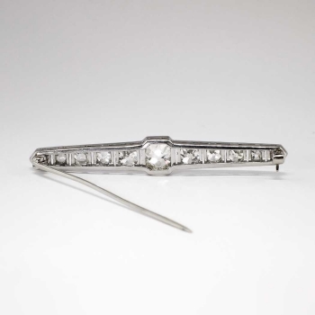 Sensational 1920's 2.15ct t.w. Huge Old Cushion Cut Diamond Bar Pin ...