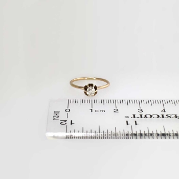 Beautiful .18ct Buttercup Old Mine Cut Diamond Engagement Ring 14k ...