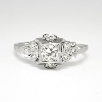 Art Deco 1930's .26ct t.w. Jabel Old European Cut Diamond Engagement ...
