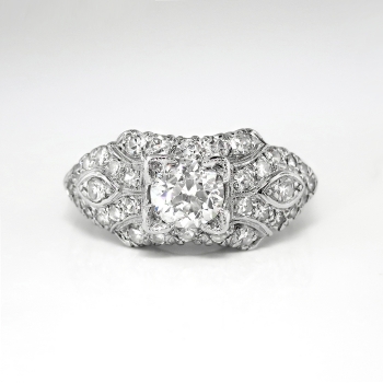 Art Deco Vintage 1930's Old European Cut Diamond Engagement Anniversary ...