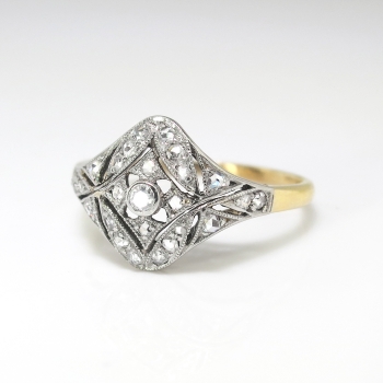 Antique Art Nouveau 1910 Diamond Cocktail Anniversary Engagement Ring ...