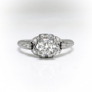 Antique Diamond Engagement Ring Circa 1930's Edwardian .61ct.tw. Old ...