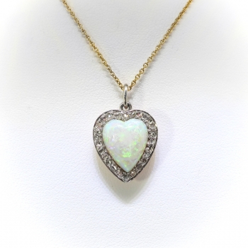 pendant antique 18k opal birthstone locket platinum push charm victorian present chain necklace diamond inch cut rose gold 1890