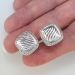 Stunning Estate PavÃ© Diamond David Yurman Sterling Silver Earrings