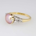 Edwardian 1920's Lustrous Pink Pearl & Old Cut Diamond Ring 18k/Platinum