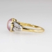 Edwardian 1920's Lustrous Pink Pearl & Old Cut Diamond Ring 18k/Platinum