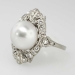 Estate Majestic Silvery 10.85mm South Sea Pearl & .50ct t.w. Diamond Ring 18k