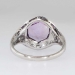 Rare 3.61ct t.w. 1930's Hexagon Amethyst & Old European Cut Diamond Filigree Ring Platinum