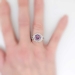 Rare 3.61ct t.w. 1930's Hexagon Amethyst & Old European Cut Diamond Filigree Ring Platinum